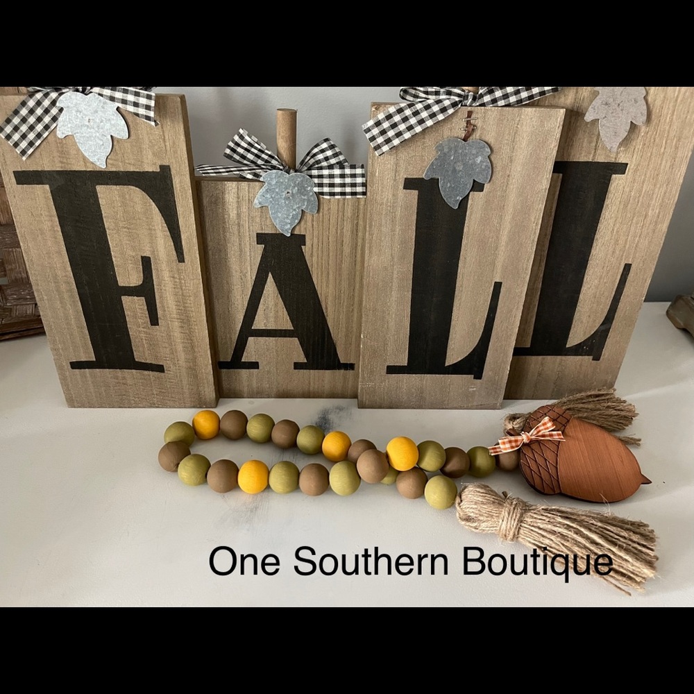 Fall Wood Bead Garland